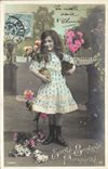 VINTAGE POSTCARD Fantasy Child Health Happiness Prosperity