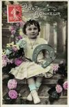 VINTAGE POSTCARD Fantaisie Child Carries Happiness Horseshoe