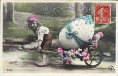 CPA Fantaisie Enfant Paques 