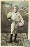 CPA Fantaisie Enfant Heureuses Paques
