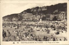 Reina de Trouville de la POSTAL de la VENDIMIA de las playas la playa y los chalets