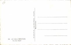 POSTAL de la VENDIMIA el viejo hombre Menton visto del puerto