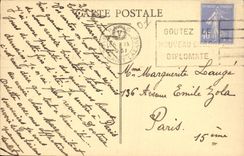 VINTAGE POSTCARD a Bridge in the Park of Villeneuve