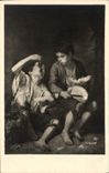 VINTAGE POSTCARD Fair of the chiefs of Work of the Art gallery of Munich Murillo the grape and water melon eater