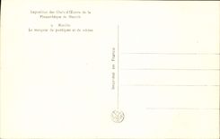 VINTAGE POSTCARD Fair of the chiefs of Work of the Art gallery of Munich Murillo the grape and water melon eater