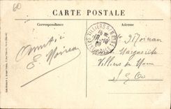 Campo de la POSTAL de la VENDIMIA de las ruinas de Chaalis de la abadía