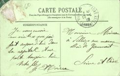 POSTAL Chantilly de la VENDIMIA el castillo visto del efecto inglés del jardín de la nieve