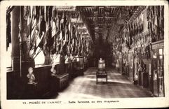 Museo de París de la POSTAL de la VENDIMIA del cuarto de Turenne del ejército o de las banderas de Militaria