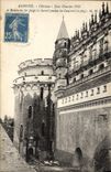 La vuelta Charles Vlll del castillo de Amboise de la POSTAL de la VENDIMIA y el balcón del hierro labrado o fueron colgados entreat las