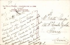 VINTAGE POSTCARD Soft France Loire ch4ateau Castle of Rigny Worn Overall picture