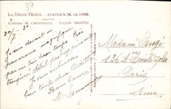 Castillo suave de Francia Loire ch4ateau de la POSTAL de la VENDIMIA de Chenonceaux