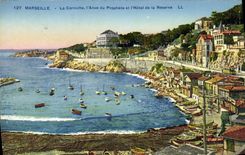 CPA Marseille La Corniche l'Anse du Prophete et l'Hotel de la Reserve