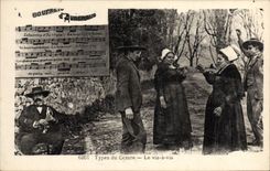 CPA Types du Centre Le Vis a Vis Folklore Bourree Auvergne 