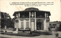 VINTAGE POSTCARD International exhibition of Decorative Arts Paris 1925 House Studium Louvre