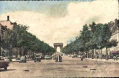 VINTAGE POSTCARD Paris And Its Wonders the Avenue of the Champs Elysées Round not Arc de Triomphe of Etoile