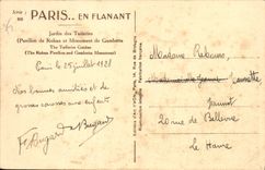 POSTAL París de la VENDIMIA mientras que da un paseo el jardín de Tileries