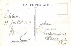 Basílica de la POSTAL de la VENDIMIA de la opinión de Lisieux del proyecto