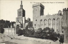 POSTAL Avignon de la VENDIMIA el paladar de los papas y de la catedral