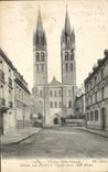 VINTAGE POSTCARD Caen the Church Holy Etienne Abbey with the Men