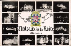 MODERN CARD Loire ch4ateau Illuminate Amboise Azay the Curtain Villandry Usse Langeais