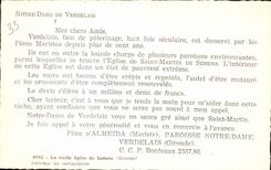 POSTAL Notre Dame De Verdelais de la VENDIMIA la iglesia vieja de sémenes interiores en la restauración