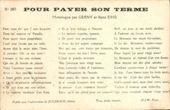 VINTAGE POSTCARD To pay Its Monolog Term By Gerny and Rene Esse