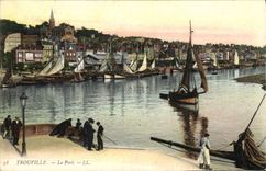 VINTAGE POSTCARD Trouville the Port Boats