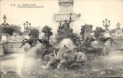 VINTAGE POSTCARD Bordeaux Fountain of the Of Gironde ones