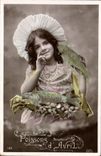 VINTAGE POSTCARD Fantasy Children Poisson d' Avril