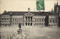 VINTAGE POSTCARD Rouen the Place of the Town hall