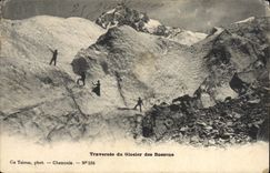 El glaciar de Traversee de la POSTAL de la VENDIMIA del nos dejó trabajar alpinismo