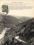 CPA L'Auvergne Pittoresque Saint Flour Route de St Flour a Chaudesaigues Les tournants dans la cote de lanau