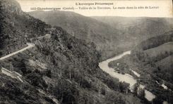 VINTAGE POSTCARD Chaudesaigues Valley of Truyere the road in the dimension of Lanau