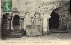 Abadía de la POSTAL de la VENDIMIA Saint de la puerta principal de Denis y ventilador de la cámara acorazada
