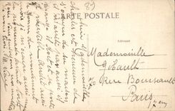POSTAL Villeneuve de la VENDIMIA en Yonne la torre gruesa antes de su restauración