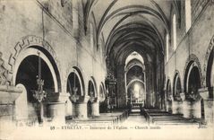 VINTAGE POSTCARD Interior Etretat De I' Eglise Church