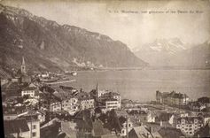 CPA Montreux Vue Generale Et Les Dents Du Midi