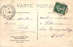 VINTAGE POSTCARD Caves Of Balme Room Of the Monks H Catch concessionary of the caves