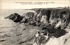Los acantilados de la POSTAL de la VENDIMIA Sables d'Olonne del D bien incorporan la excursión preferida de los bañistas