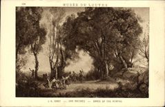 VINTAGE POSTCARD Corot Crossbred Paris Museum of Louvre