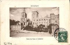VINTAGE POSTCARD Avignon Palate Of the popes and cathedral