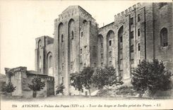 El paladar de Avignon de la POSTAL de la VENDIMIA de los papas Turn de los ángeles y del jardín priva de los papas