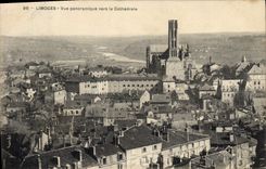VINTAGE POSTCARD Limoges Panoramic View Towards the Cathedral