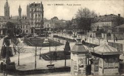 VINTAGE POSTCARD Limoges Places Jourdan Chocolat Miller