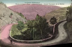 VINTAGE POSTCARD the Picturesque Cantal Road Of Flour Saint has Chaudesaigues Grand turning of the nation
