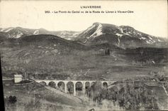 VINTAGE POSTCARD Auvergne the Lead Of the Cantal Seen Of the Road Of Lioran has Vic On Cere