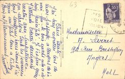 POSTAL de la VENDIMIA entrada del parque de Chatel-Guyon