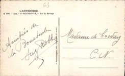 VINTAGE POSTCARD Auvergne Bourboule Lake Of the Stopping