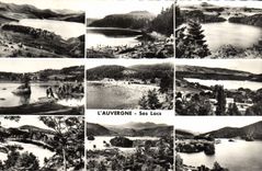 MODERN CARD Auvergne Its Lakes Guery Serviere Pavin Cassiere Chambon Aydat Gour de Tazenat Lake Chambon