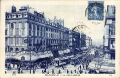 CPA Marseille La Cannebiere Tramway